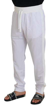 Thumbnail for White Polyester Crown Logo Jogger Pants