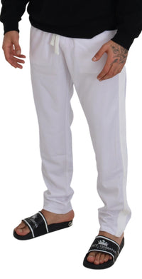 Thumbnail for White Polyester Crown Logo Jogger Pants