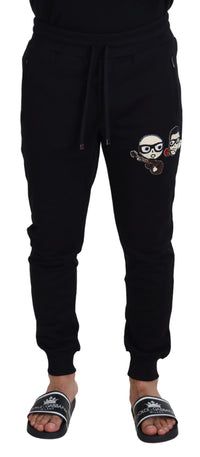 Thumbnail for Black Cotton #DGFamily Sequined Jogger Pants