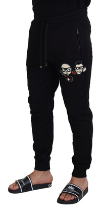 Thumbnail for Black Cotton #DGFamily Sequined Jogger Pants