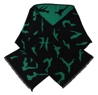 Thumbnail for Elegant Wool Silk Black Unisex Scarf