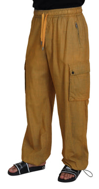 Thumbnail for Brown Linen Drawstring Cargo Pants