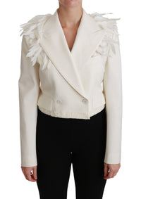 Thumbnail for Elegant White Double Breasted Blazer Jacket