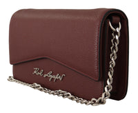 Thumbnail for Elegant Wine Leather Evening Clutch