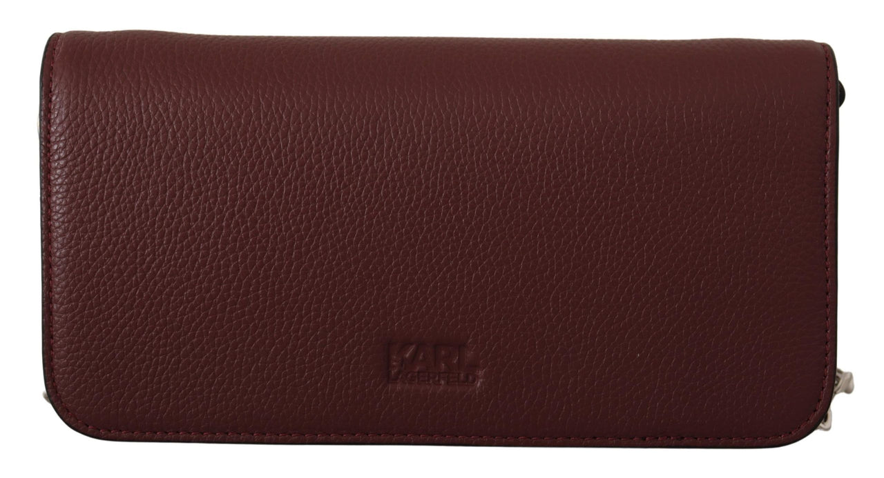 Elegant Wine Leather Evening Clutch