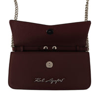 Thumbnail for Elegant Wine Leather Evening Clutch