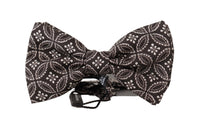 Thumbnail for Elegant Black and White Silk Bow Tie