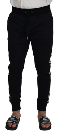 Thumbnail for Black DG Print Mens Jogger Pants