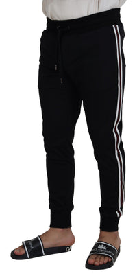 Thumbnail for Black DG Print Mens Jogger Pants