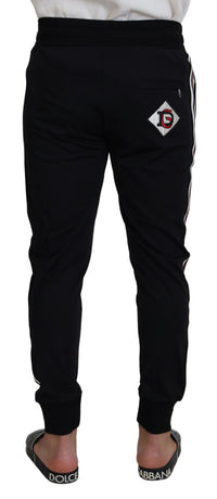 Thumbnail for Black DG Print Mens Jogger Pants