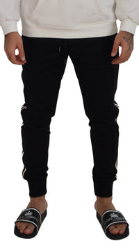 Thumbnail for Black DG Print Mens Jogger Pants