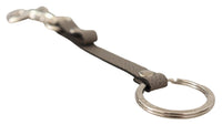 Thumbnail for Elegant Gray Leather Keyring with Silver Accents