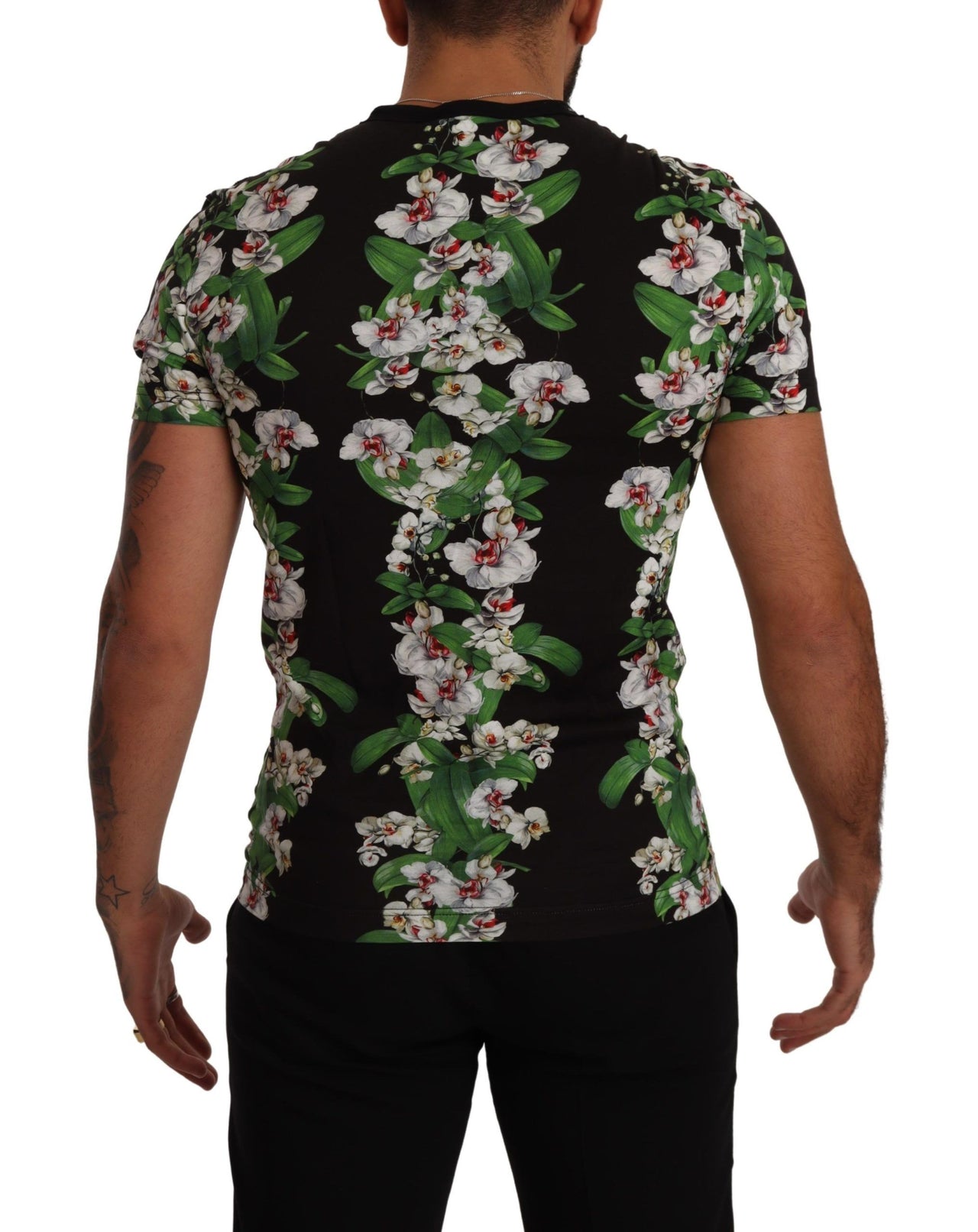 Elegant Floral Crewneck Tee for Men