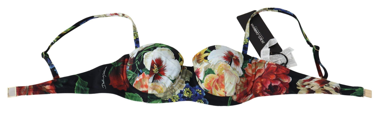 Floral Elegance Elastic Bikini Top