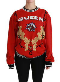 Thumbnail for Radiant Red Sequined Crew Neck Sweater