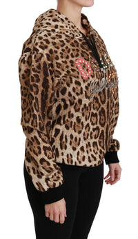Thumbnail for Elegant Leopard Print Hooded Sweater