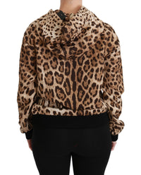 Thumbnail for Elegant Leopard Print Hooded Sweater