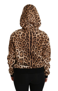 Thumbnail for Elegant Leopard Print Hooded Sweater