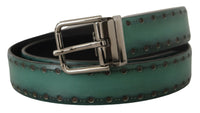 Thumbnail for Elegant Leather Belt with Silver Tone Buckle