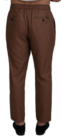 Thumbnail for Brown Cashmere Men Drawstring Jogger Pants