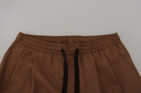 Thumbnail for Brown Cashmere Men Drawstring Jogger Pants