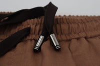 Thumbnail for Brown Cashmere Men Drawstring Jogger Pants