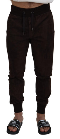 Thumbnail for Brown Solid Men Drawstring Jogger Pants