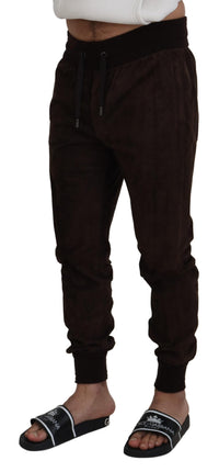 Thumbnail for Brown Solid Men Drawstring Jogger Pants