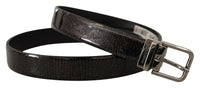 Thumbnail for Elegant Black Leather Belt with Silver Buckle