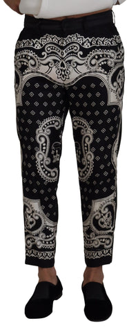 Thumbnail for Black Silk Bandana Print Pants