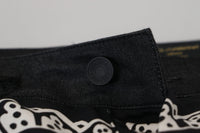 Thumbnail for Black Silk Bandana Print Pants