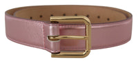 Thumbnail for Elegant Metallic Pink Leather Belt