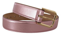 Thumbnail for Elegant Metallic Pink Leather Belt