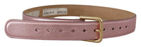 Thumbnail for Elegant Metallic Pink Leather Belt