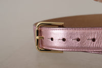 Thumbnail for Elegant Metallic Pink Leather Belt