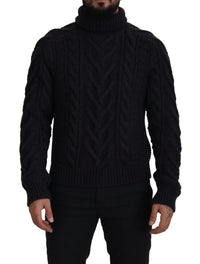 Thumbnail for Elegant Black Wool-Cashmere Pullover Sweater