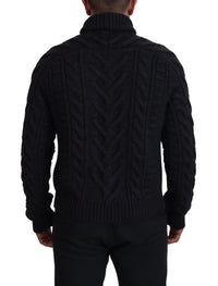 Thumbnail for Elegant Black Wool-Cashmere Pullover Sweater