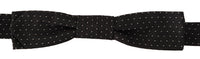 Thumbnail for Elegant Black and White Silk Bow Tie