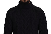 Thumbnail for Elegant Black Wool-Cashmere Pullover Sweater
