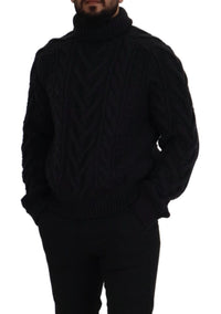 Thumbnail for Elegant Black Wool-Cashmere Pullover Sweater