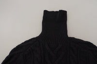 Thumbnail for Elegant Black Wool-Cashmere Pullover Sweater