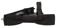 Thumbnail for Elegant Black and White Silk Bow Tie