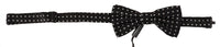 Thumbnail for Elegant Black and White Polka Dot Silk Bow Tie