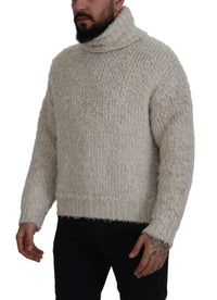 Thumbnail for Elegant Cream Turtleneck Wool Blend Sweater