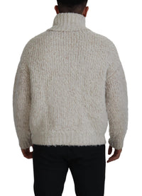 Thumbnail for Elegant Cream Turtleneck Wool Blend Sweater