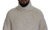 Thumbnail for Elegant Cream Turtleneck Wool Blend Sweater