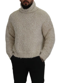 Thumbnail for Elegant Cream Turtleneck Wool Blend Sweater