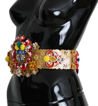 Thumbnail for Gold-Tone Floral Crystal Waist Belt