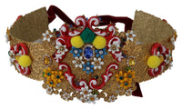 Thumbnail for Gold-Tone Floral Crystal Waist Belt