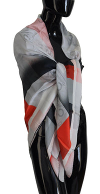 Thumbnail for Gray Red Shawl Foulard Wrap Scarf